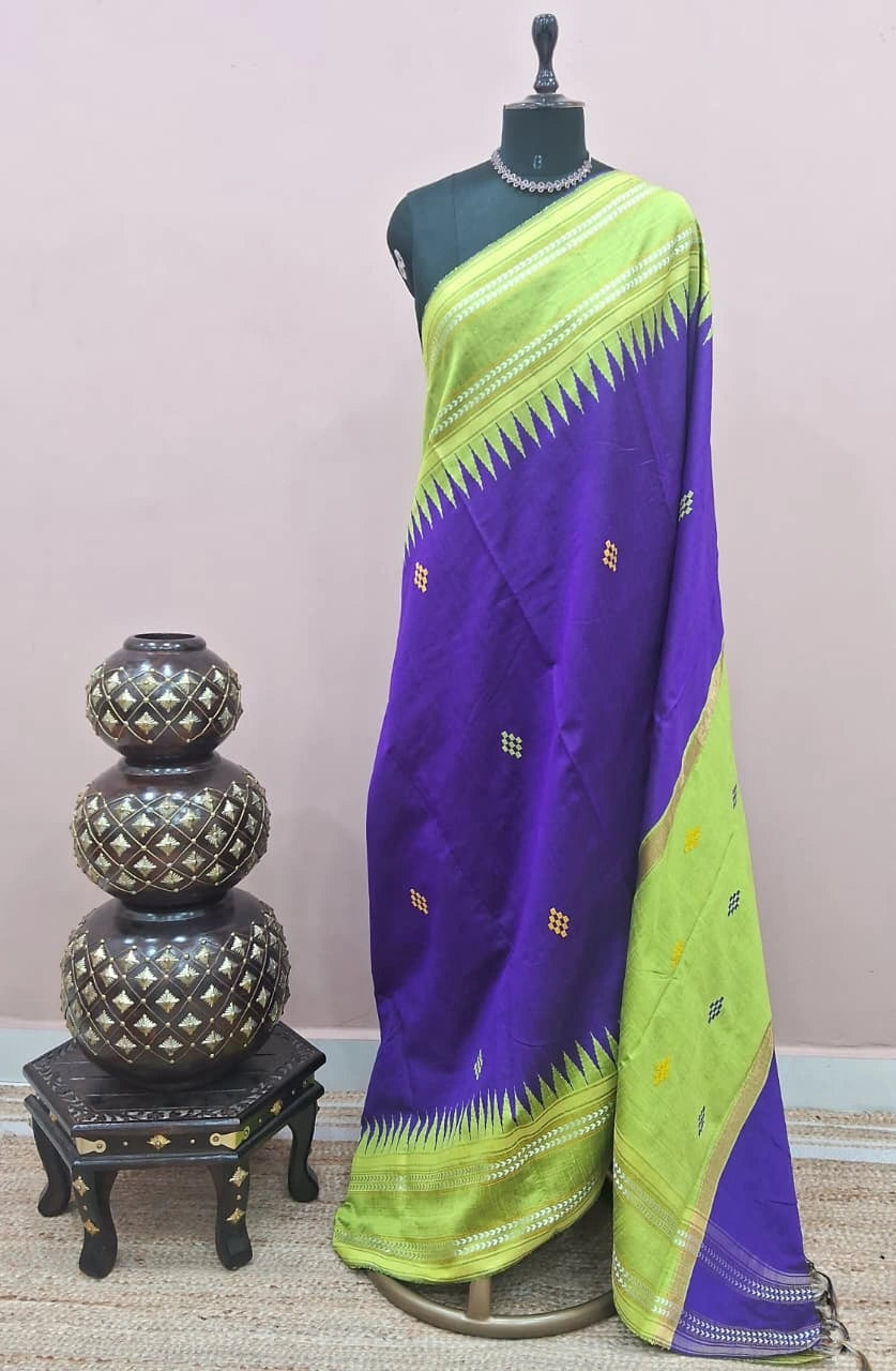 Navy Blue Khadhi Pure Pattu Saree