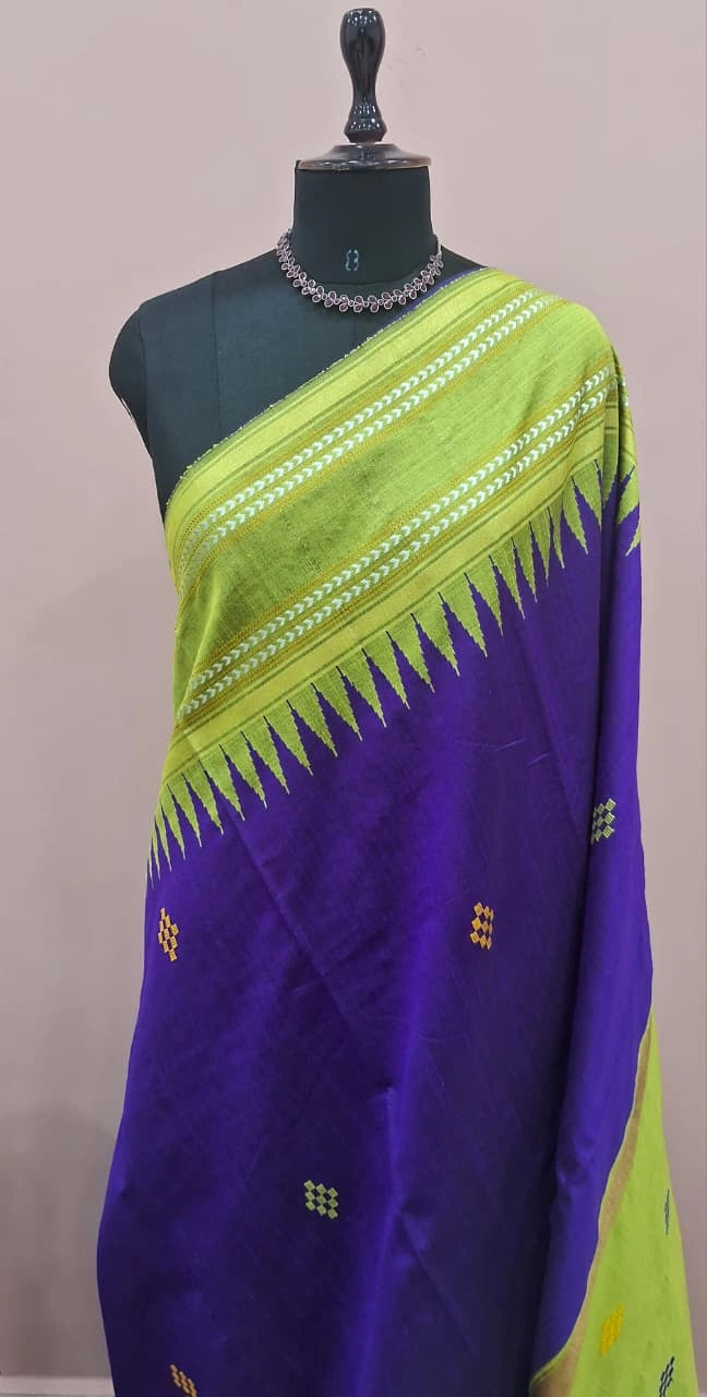 Navy Blue Khadhi Pure Pattu Saree