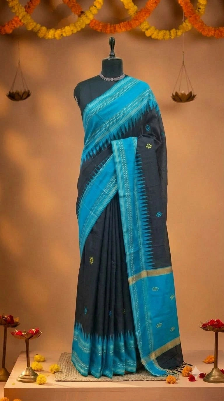 Black Khadhi Pure Pattu Saree