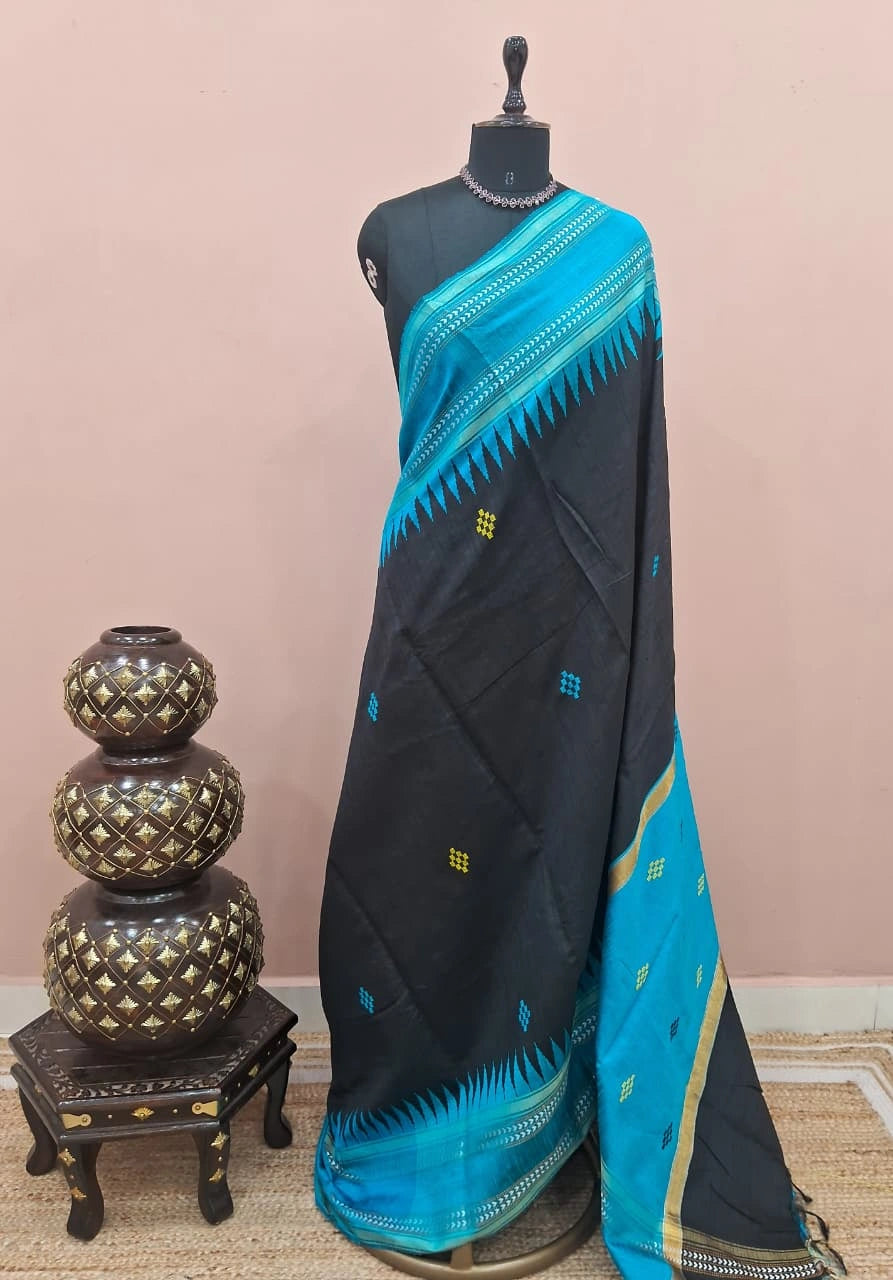 Black Khadhi Pure Pattu Saree