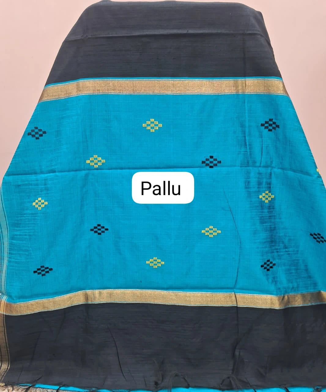 Black Khadhi Pure Pattu Saree Pallu