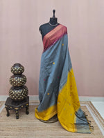 Metal Grey Khadhi Pure Pattu Saree 