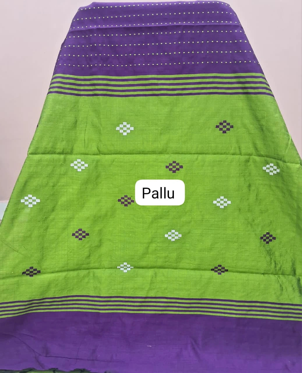 Dark Purple Khadhi Pure Pattu Saree Pallu