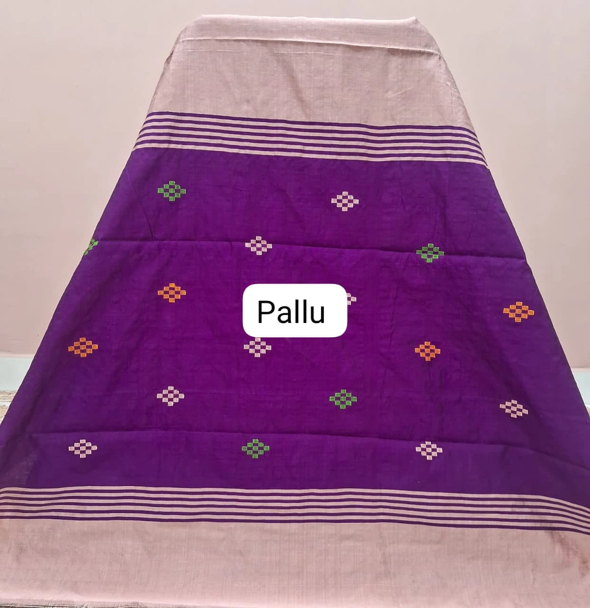 Dark Peach Khadhi Pure Pattu Saree Pallu