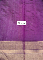 Metal Grey Pure Khadhi Pattu Saree blouse