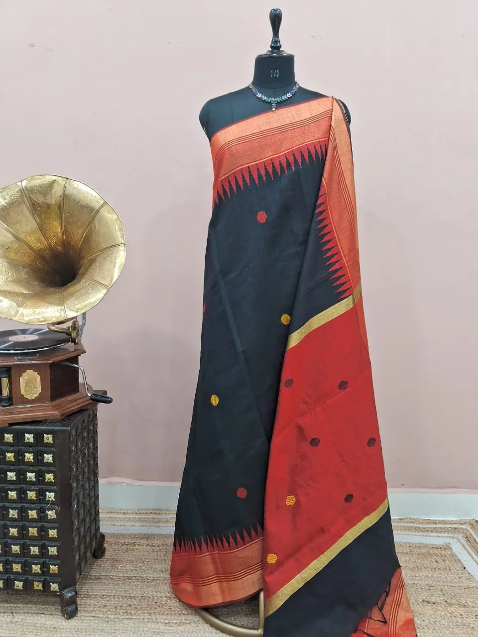 Black Pure Khadhi Pattu Saree