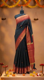 Black Pure Khadhi Pattu Saree