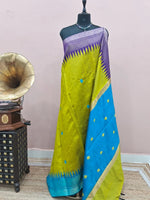 Leaf Green Khadhi Pure Pattu Saree
