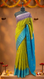 Leaf Green Khadhi Pure Pattu Saree