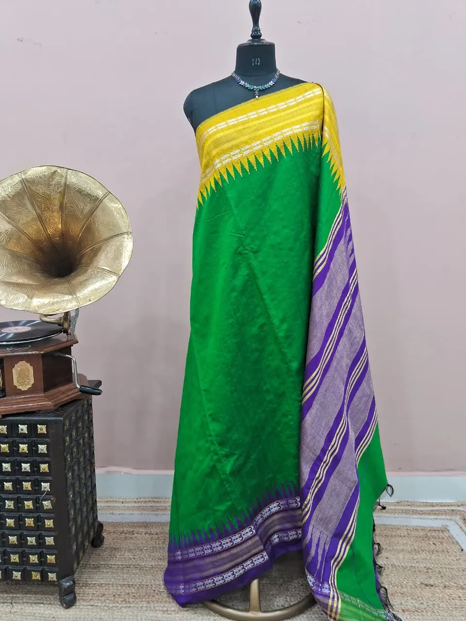 Green Khadhi Pure Pattu Saree