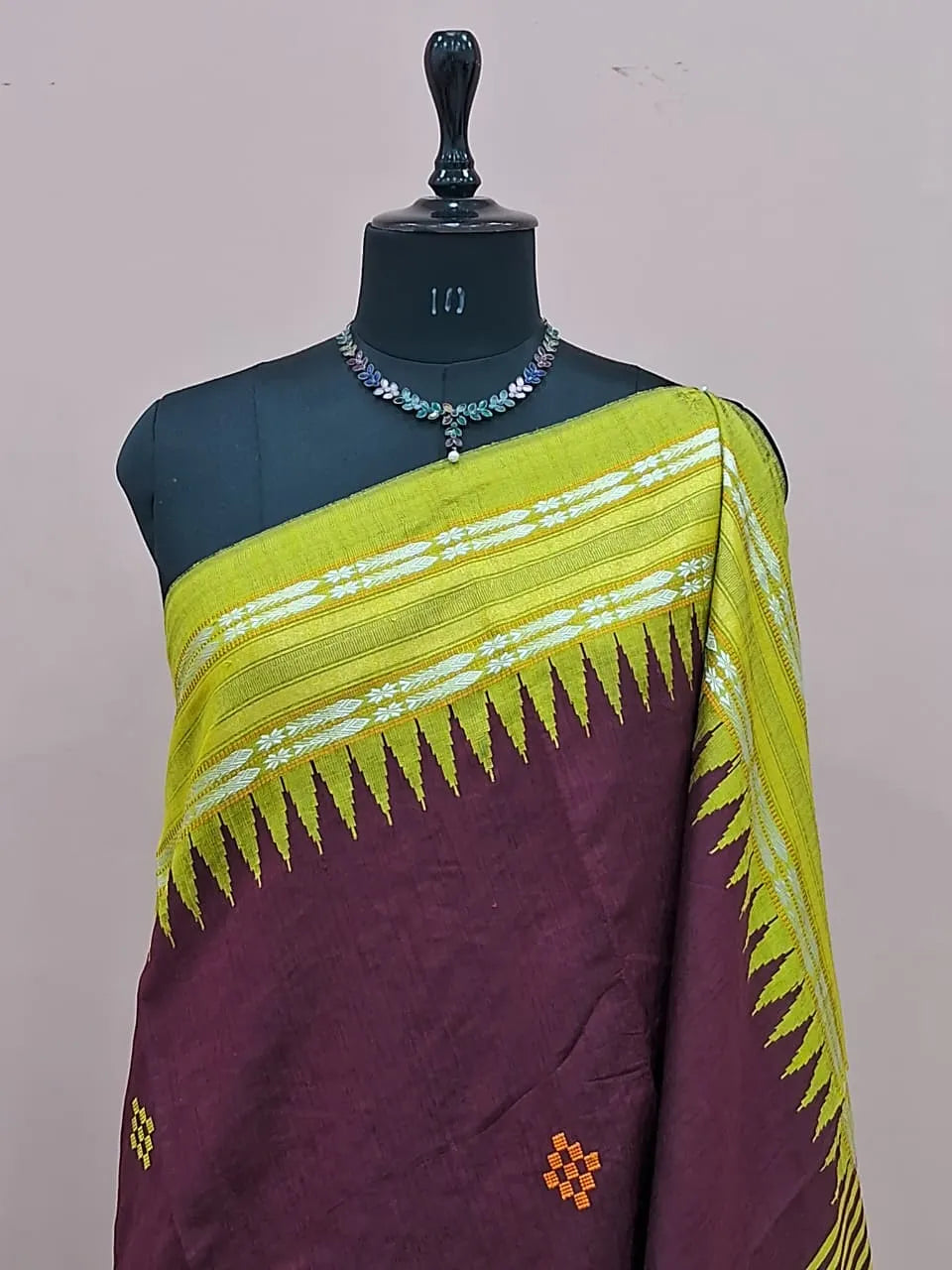 Dark Wine Pure Khadhi Pattu Saree  1