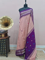 Peach Pure Khadhi Pattu Saree 