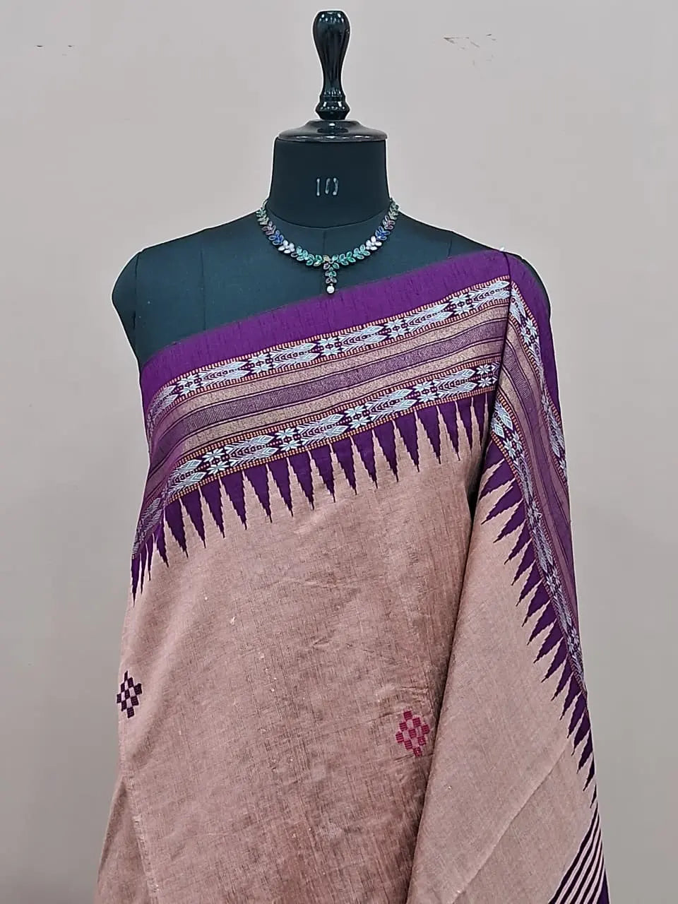 Peach Pure Khadhi Pattu Saree 1