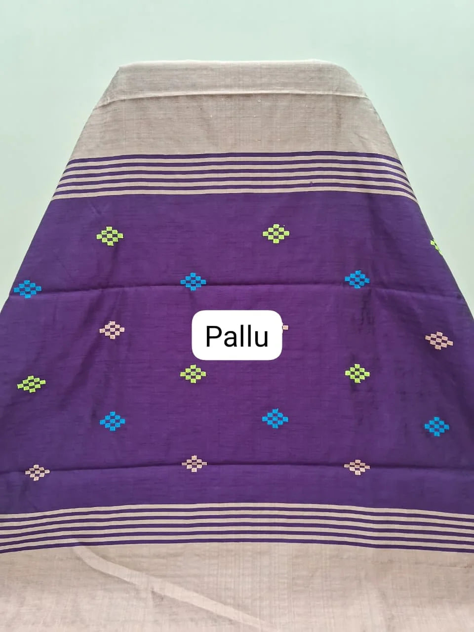 Peach Pure Khadhi Pattu Saree Pallu