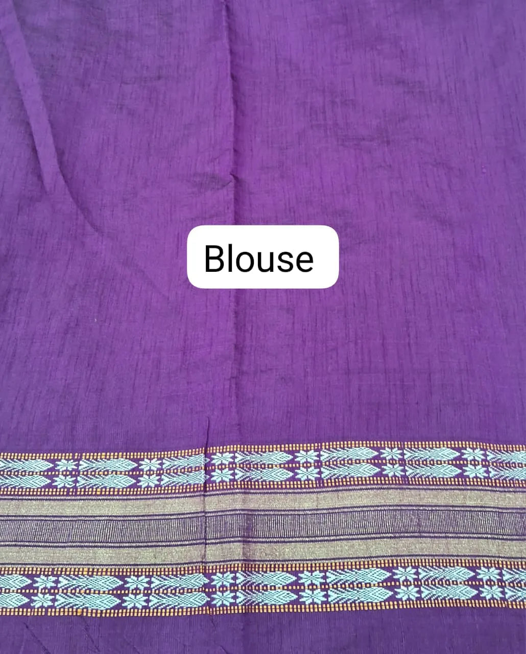 Peach Pure Khadhi Pattu Saree Blouse