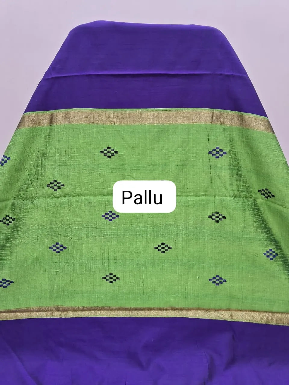 Navy Blue Khadhi Pure Pattu Saree Pallu