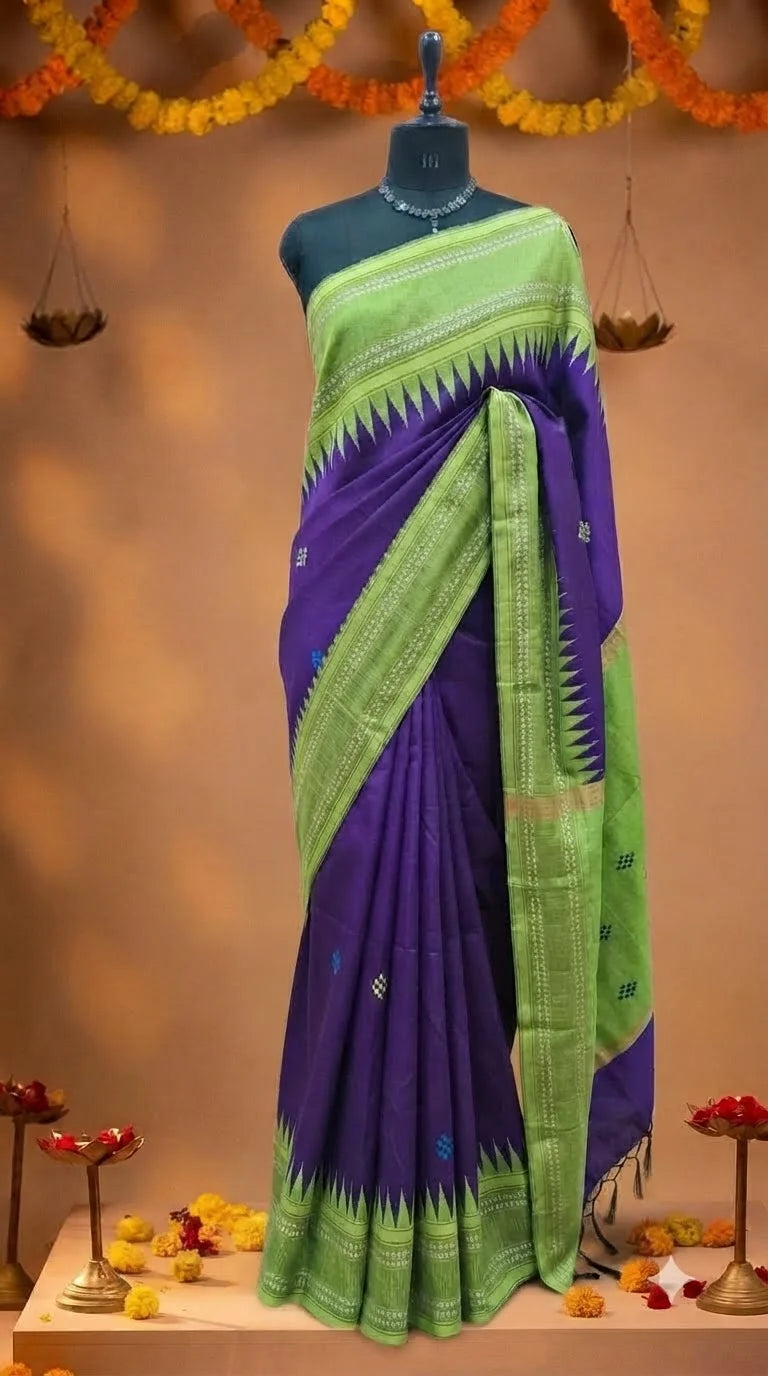 Navy Blue Khadhi Pure Pattu Saree
