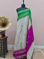 Dark Grey Khadhi Pure Pattu Saree