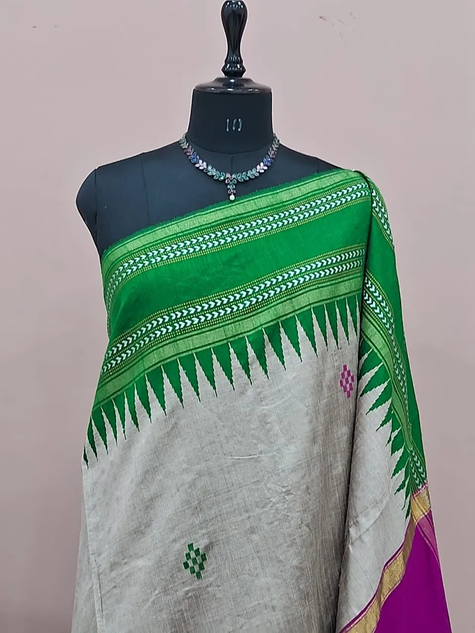 Dark Grey Khadhi Pure Pattu Saree 1