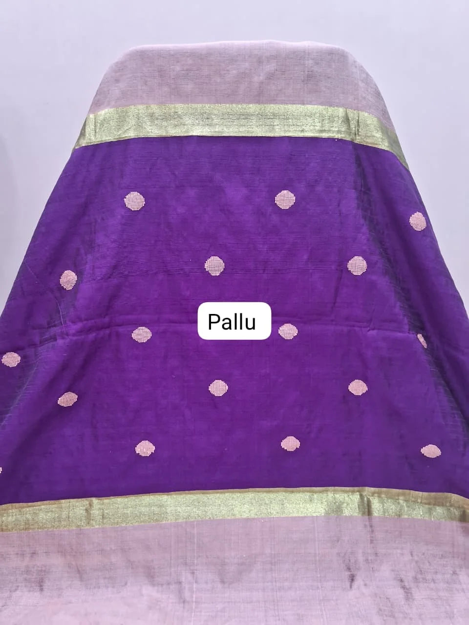 Light Peach Khadhi Pure Pattu Saree Pallu
