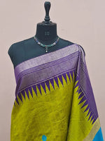 Lemon Yellow Khadhi Pure Pattu Saree 1