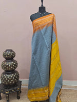 Dark Metal Grey Khadhi Pure Pattu Saree 