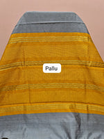 Dark Metal Grey Khadhi Pure Pattu Saree  Pallu