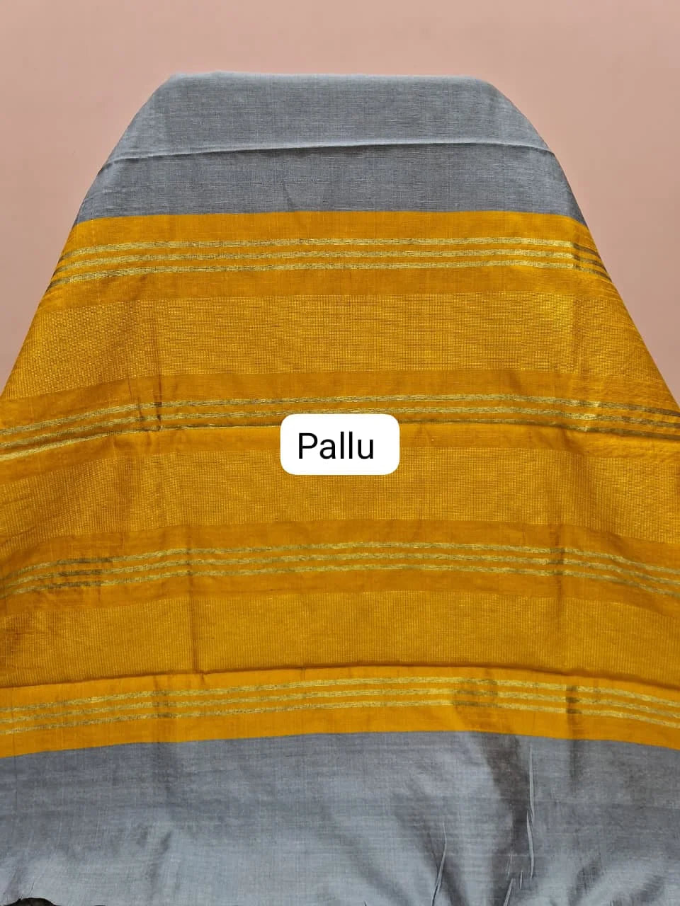 Dark Metal Grey Khadhi Pure Pattu Saree  Pallu