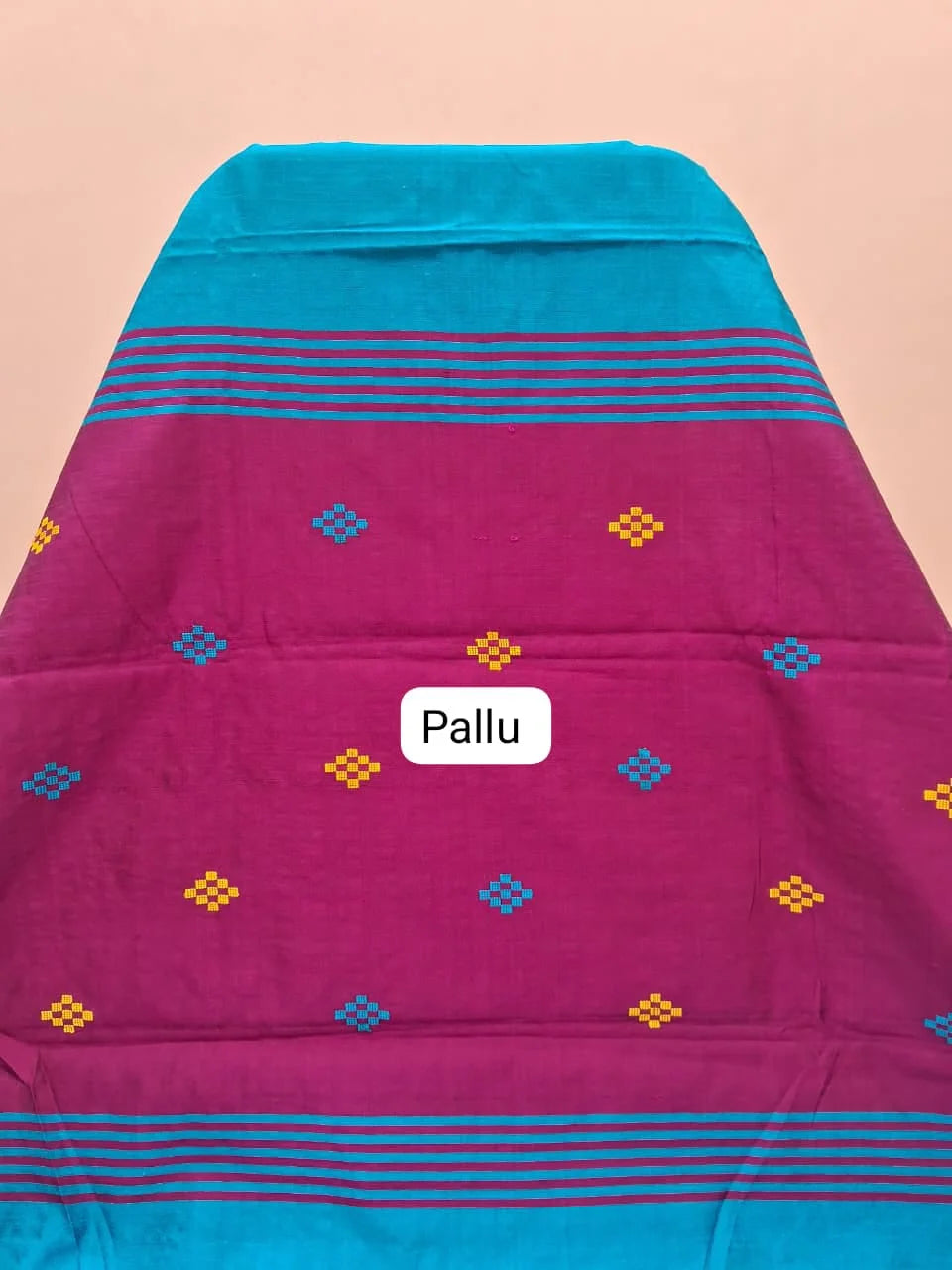 Caribbean Blue Khadhi Pure Pattu Saree Pallu