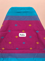 Caribbean Blue Khadhi Pure Pattu Saree Pallu
