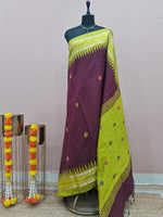 Dark Chocolate Brown Khadhi Pure Pattu Saree