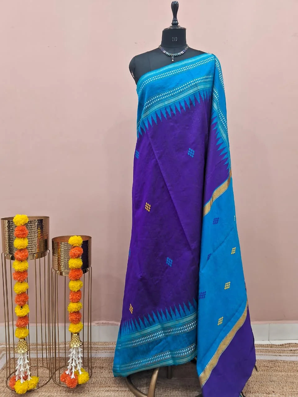Navy Blue Khadhi Pure Pattu Saree 