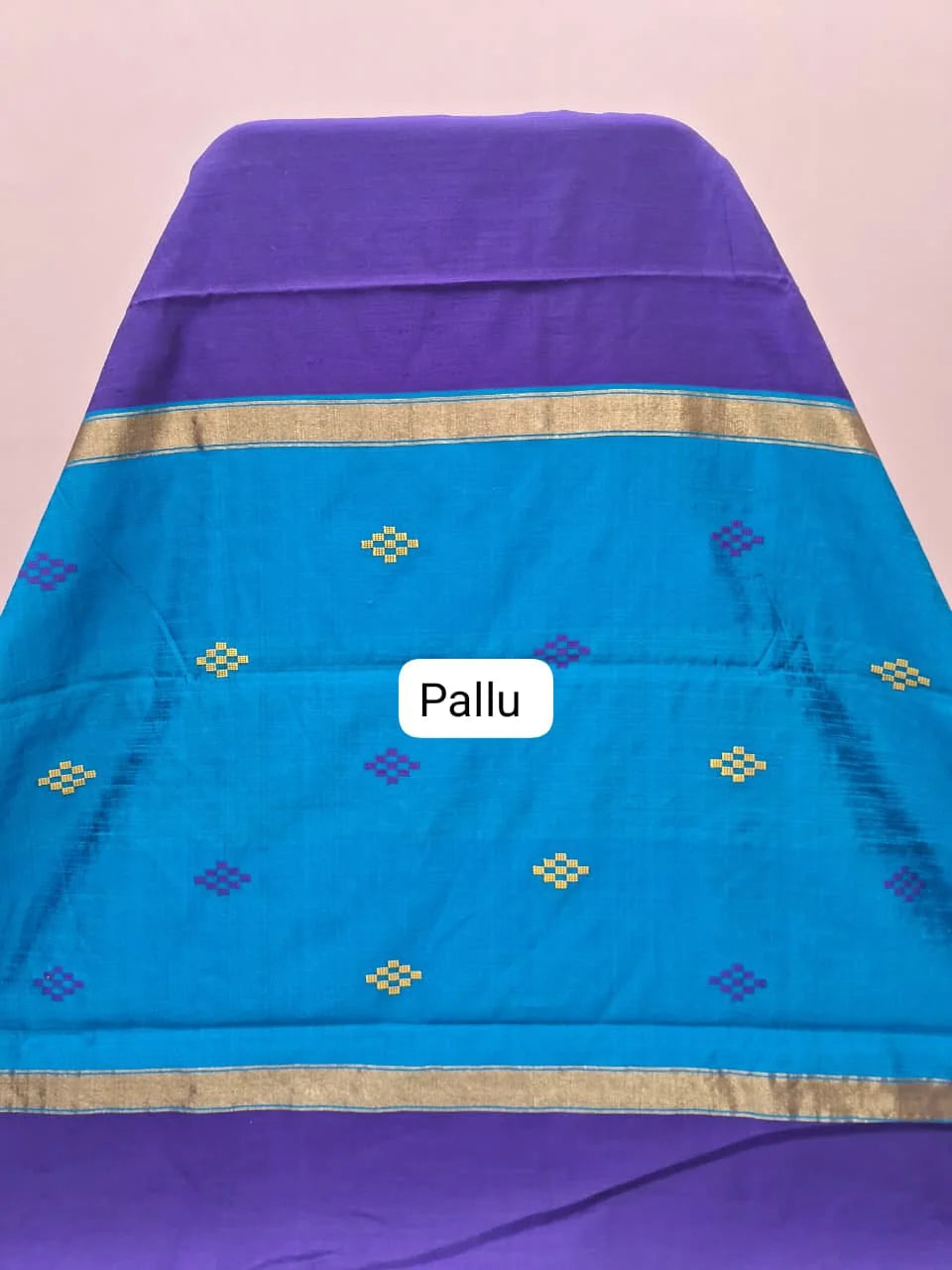 Navy Blue Khadhi Pure Pattu Saree Pallu