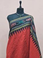 Fire Red Khadhi Pure Pattu Saree 1