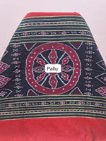 Fire Red Khadhi Pure Pattu Saree Pallu