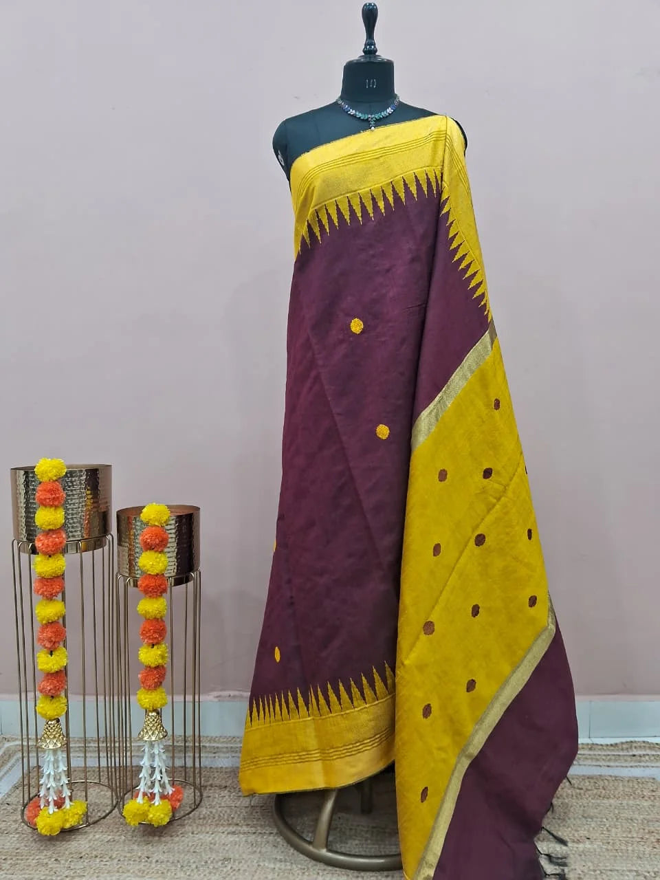 Dark Walnut Brown Khadhi Pure Pattu Saree