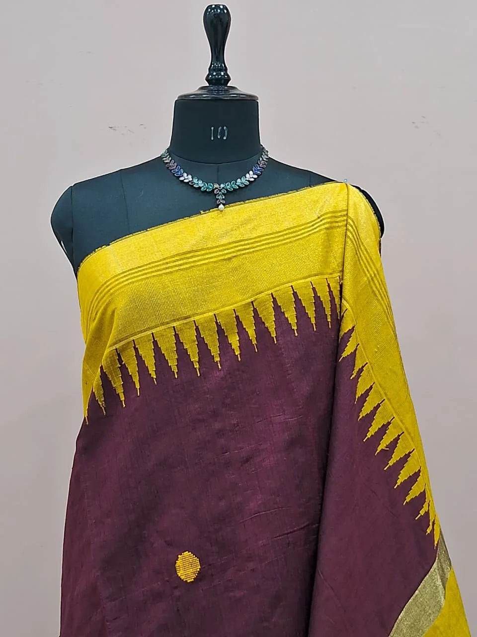Dark Walnut Brown Khadhi Pure Pattu Saree 1