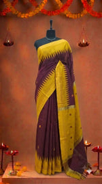 Dark Walnut Brown Khadhi Pure Pattu Saree