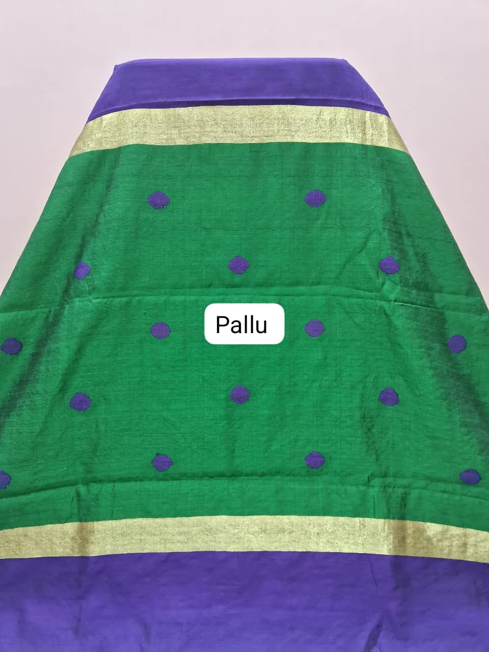 Blue Khadhi Pure Pattu Saree Pallu