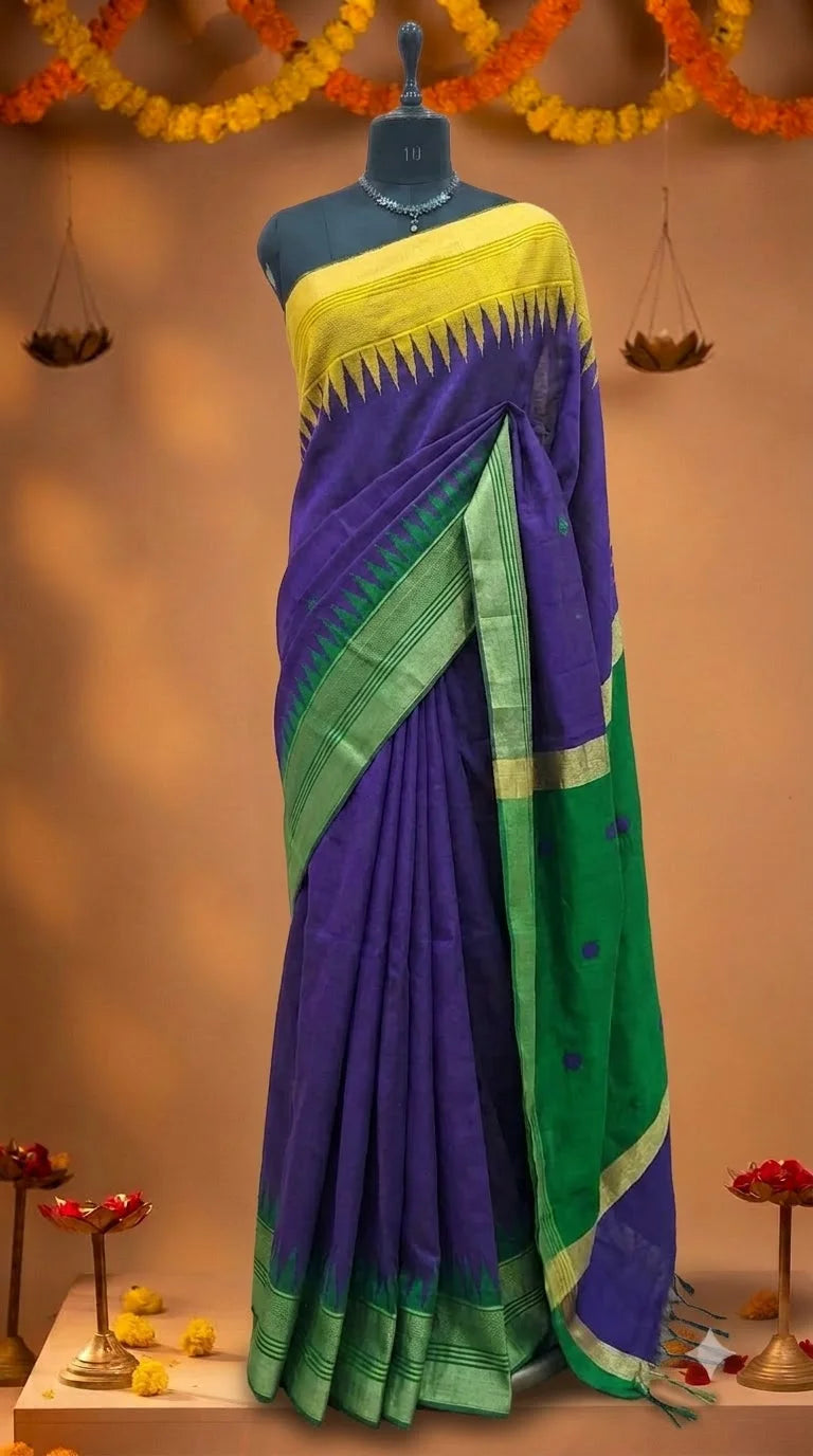 Blue Khadhi Pure Pattu Saree