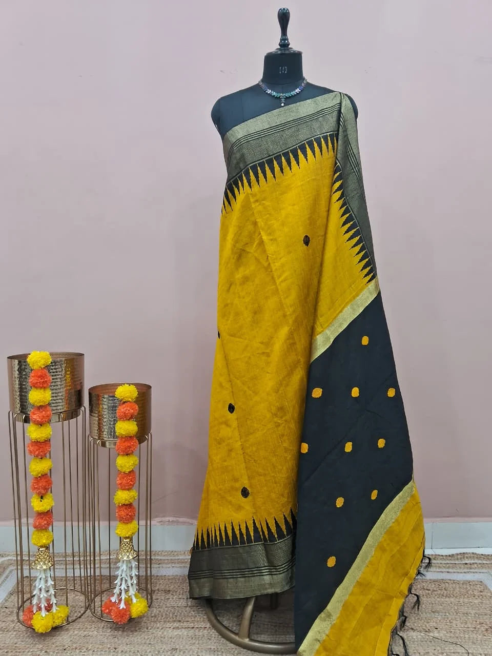 Mustard Yellow Pure Khadhi Pattu Saree