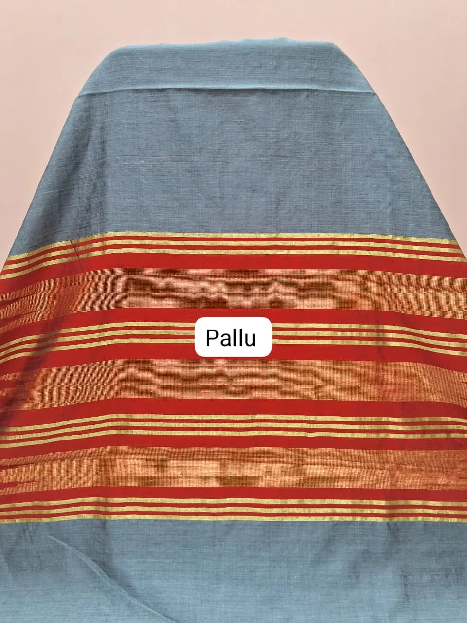 Dark Grey Khadhi Pure Pattu Saree Pallu