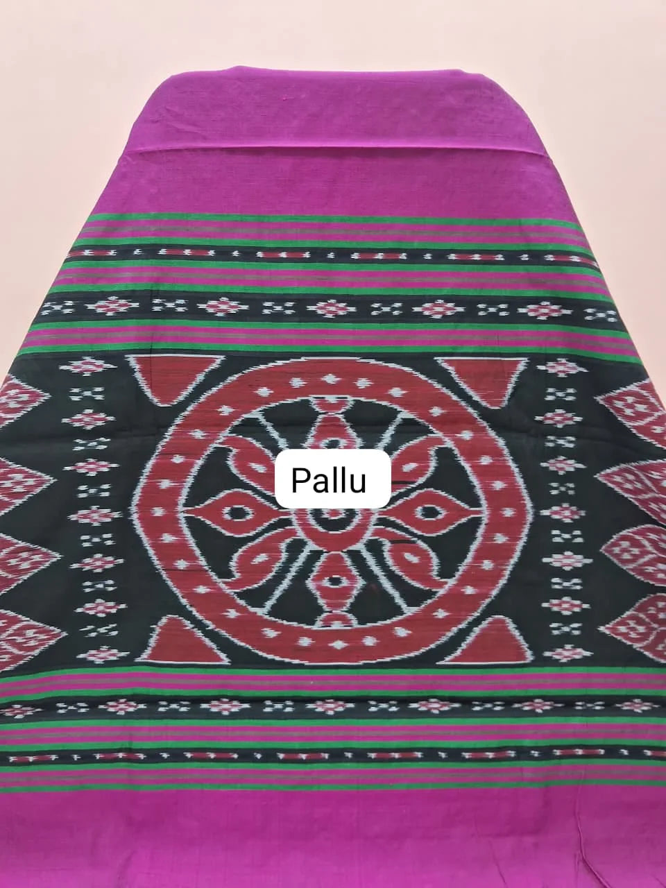 Rani Pink Khadhi Pure Pattu Saree Pallu