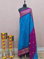 Caribbean Blue Khadhi Pure Pattu Saree