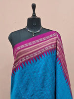 Caribbean Blue Khadhi Pure Pattu Saree 1