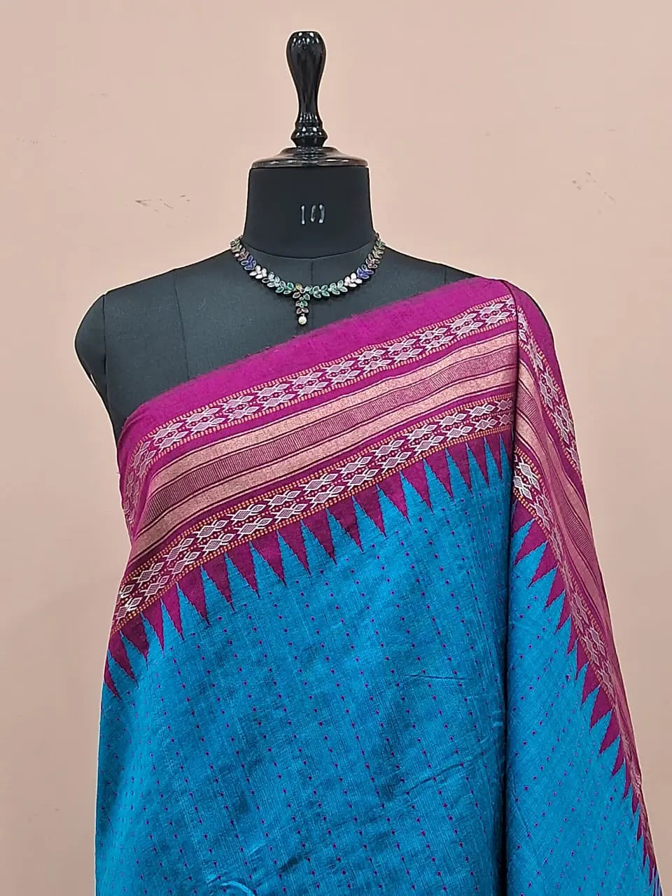 Caribbean Blue Khadhi Pure Pattu Saree 1