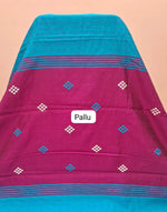 Caribbean Blue Khadhi Pure Pattu Saree Pallu