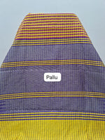Yellow and Pink Checked Khadhi Pattu Saree Pallu