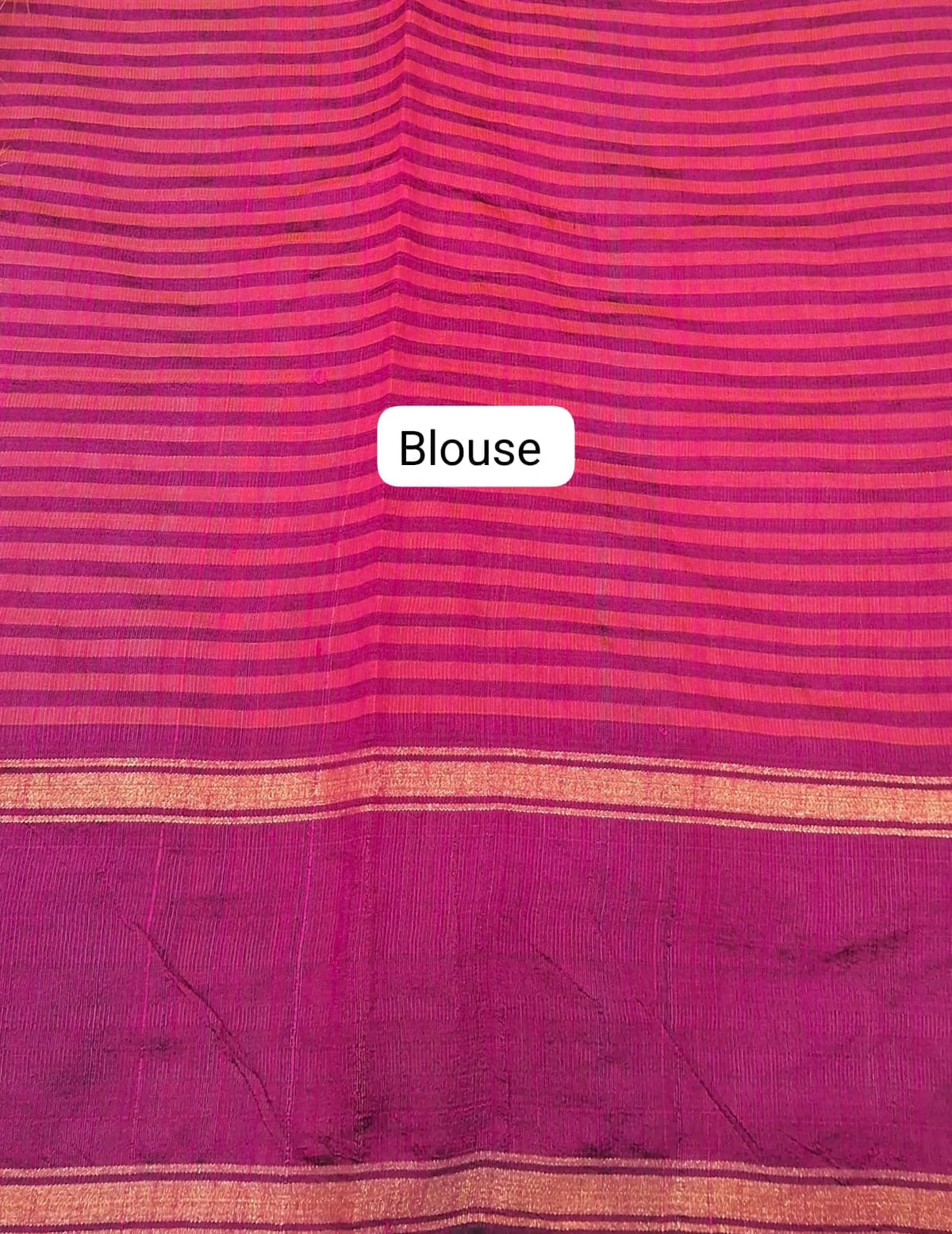 Sky Blue and Off-White Checked Khadhi Pattu Saree Blouse
