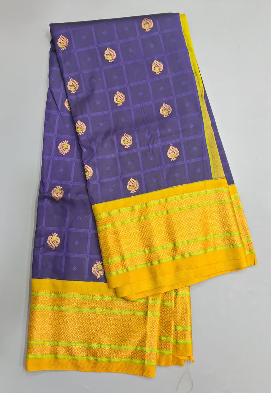 Navy Blue Paithani Silk Saree